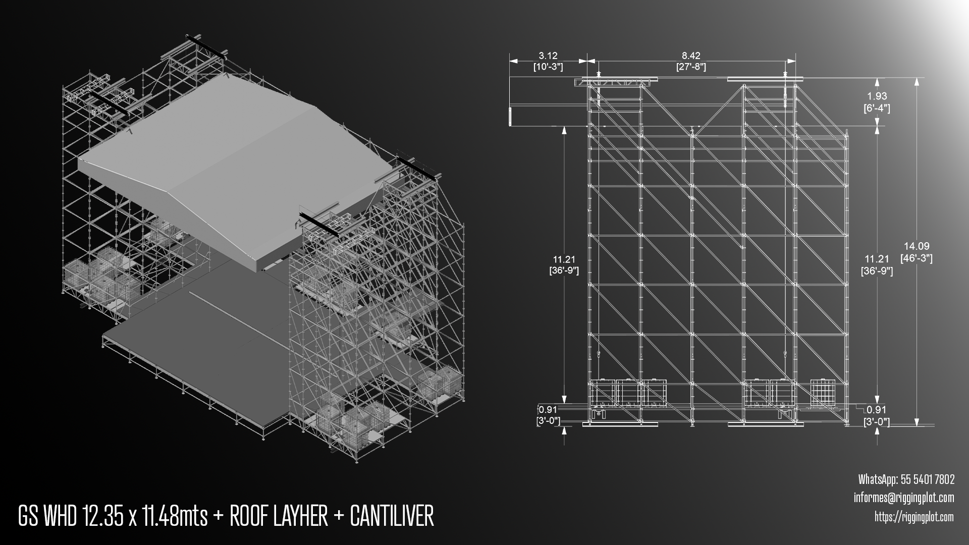 RENTA DE GROUND SUPPORT 18.54X16.00MTS CON LAYHER WALL, KEDER Y CANTILIVER DE 10 TORRES CANCÚN